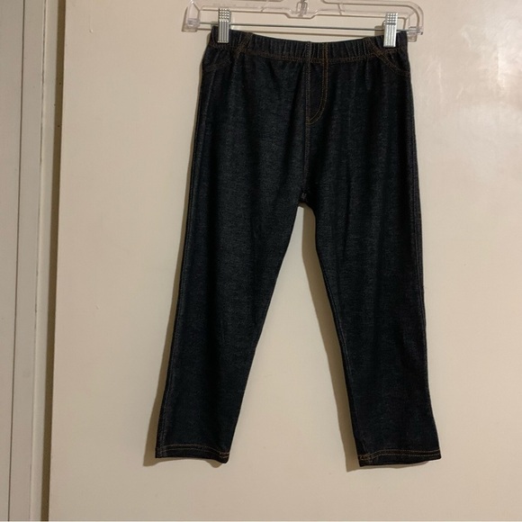 F&F Girls Pull-on Stretch Leggings Jeggings One Size Indigo Dark Blue Fabric. - Picture 8 of 9